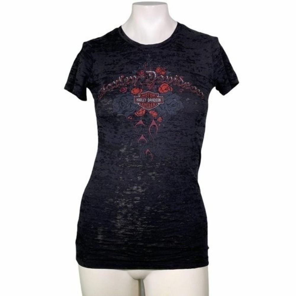 Women's Harley-Davidson Roadrunner Black Short Sleeves Top San Benito, TX Small